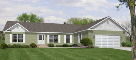 Artist's Rendering of The Quatro II Modular Home (Pennwest Homes Model: HR171-A)