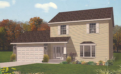 Artist's Rendering of The Bedford Two Story Modular Home (Pennwest Homes Model: HS103-A)