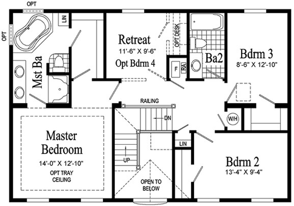 Bennington Model HS107-A Second Floor - Floor Plan