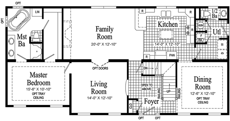 Lexington Model HS105-A Main Floor - Floor Plan