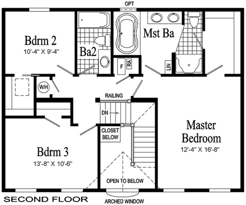 Providence Model HS101-A Second Floor - Floor Plan