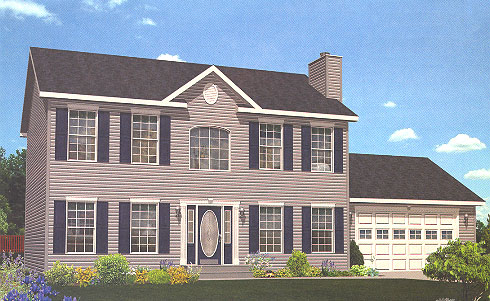 Artist's Rendering of The Providence II Two Story Modular Home (Pennwest Homes Model: HS111-A)