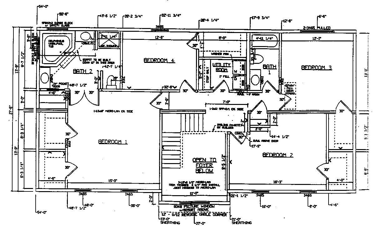 Muncy Two Story Second Floor Detail Floor Plan