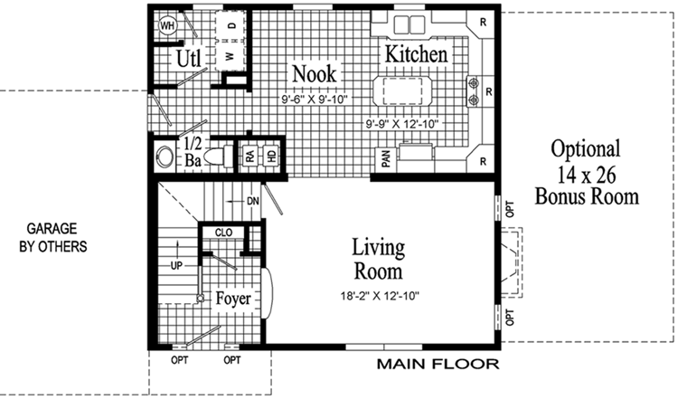 Bedford Model HS103A Main Floor - Floor Plan Bedford Model HS103A Main Floor - Floor Plan