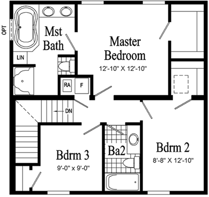 Bedford Model HS103-A Second Floor - Floor Plan Bedford Model HS103-A Second Floor - Floor Plan