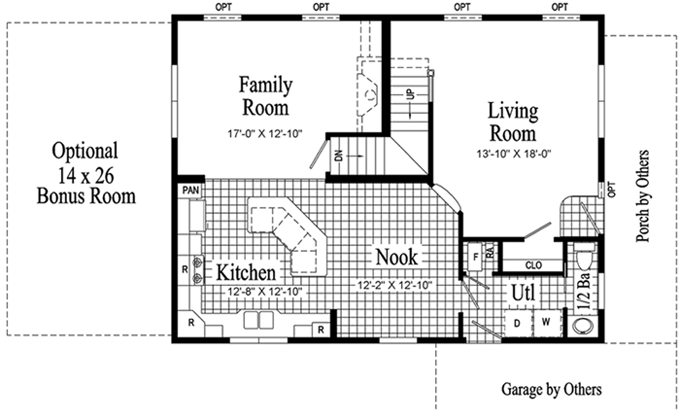 Farmington Model HS102-A Main Floor - Floor Plan