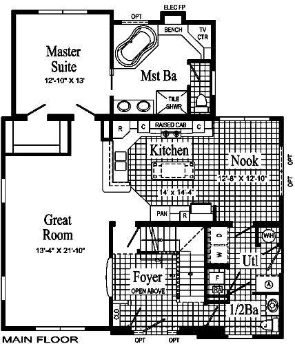 Harrington III Model HJ161-A Main Floor - Floor Plan Harrington III Model HJ161-A Main Floor - Floor Plan
