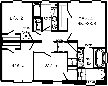 Harrington IV Model HS162-A Second Floor - Floor Plan Harrington IV Model HS162-A Second Floor - Floor Plan