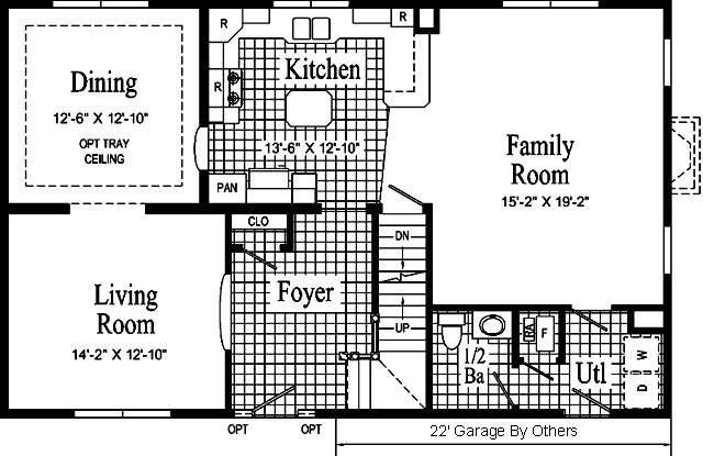 Jefferson II Model HS119-A Main Floor - Floor Plan Jefferson II Model HS119-A Main Floor - Floor Plan