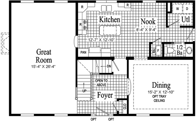 Portland Model HS104-A Main Floor - Floor Plan Portland Model HS104-A Main Floor - Floor Plan