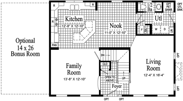 Providence II Model HS111-A Main Floor - Floor Plan Providence II Model HS111-A Main Floor - Floor Plan