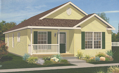 Artist's Rendering of The Newport Ranch Modular Home (Pennwest Homes Model: HR110-A)