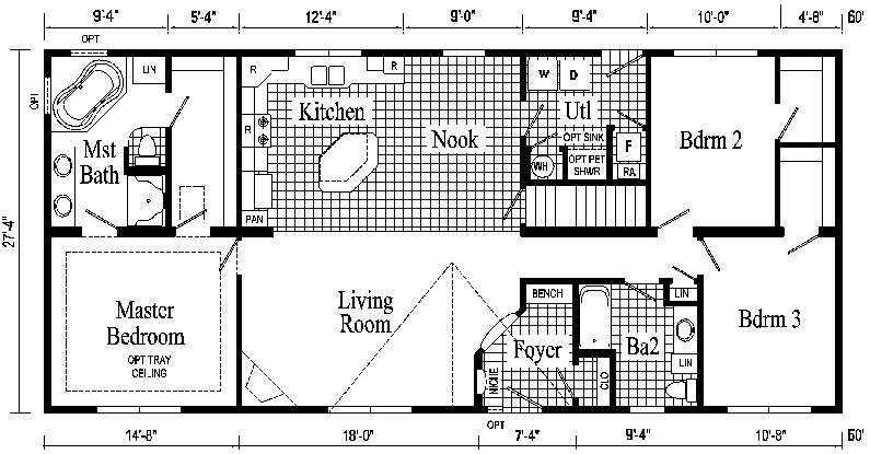 Craftsman Bungalow Modular Home Floor Plan