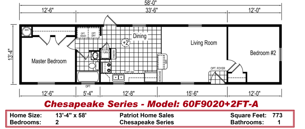 17 Eagle River Chesapeake Single 60F9020-2FT-A Floor Plan